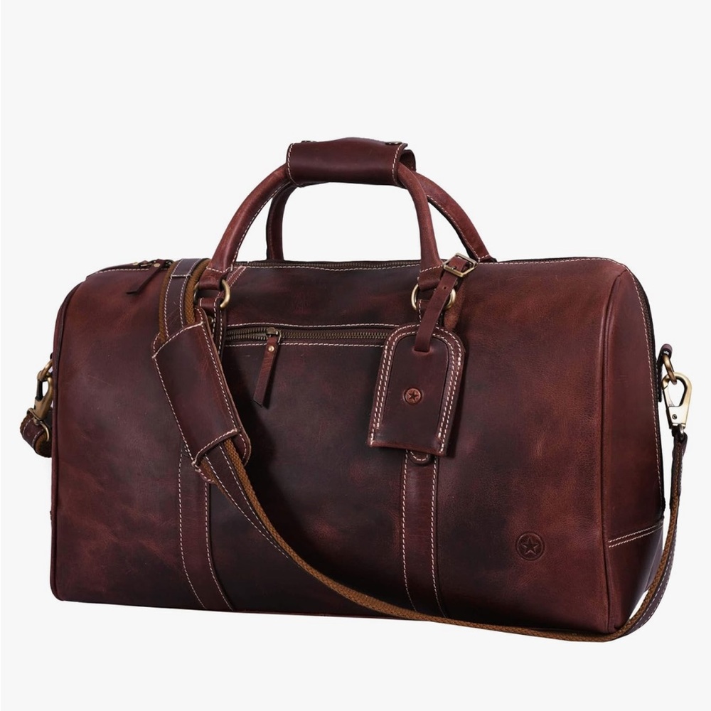 Aaron Leather Goods, Leather‎ Weekender/Overnight Bag, Brand New